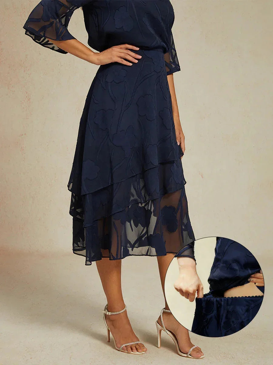 Bloemen Chiffon Midi Rok