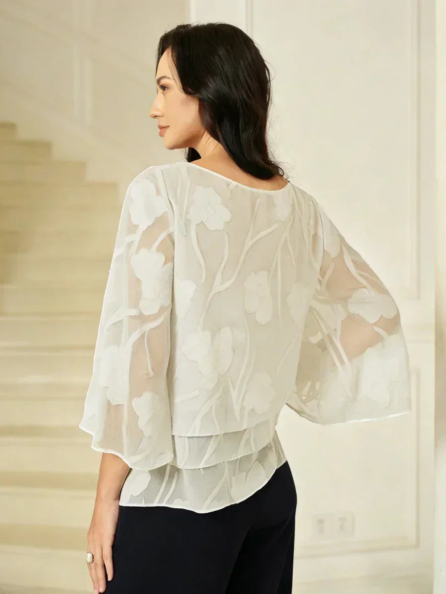 Chiffon Bloemenlaagjes Blouse