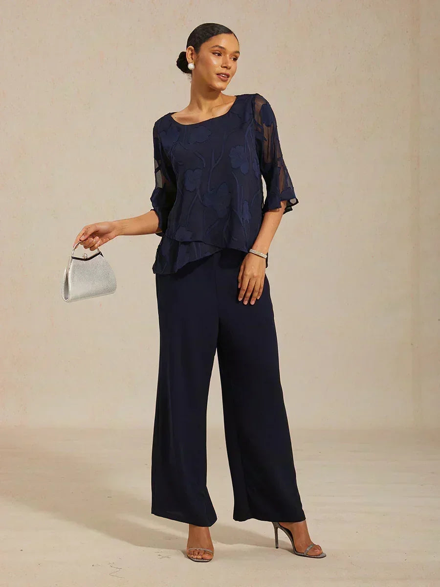 Elegante Chiffonblouse met Asymmetrische Zoom