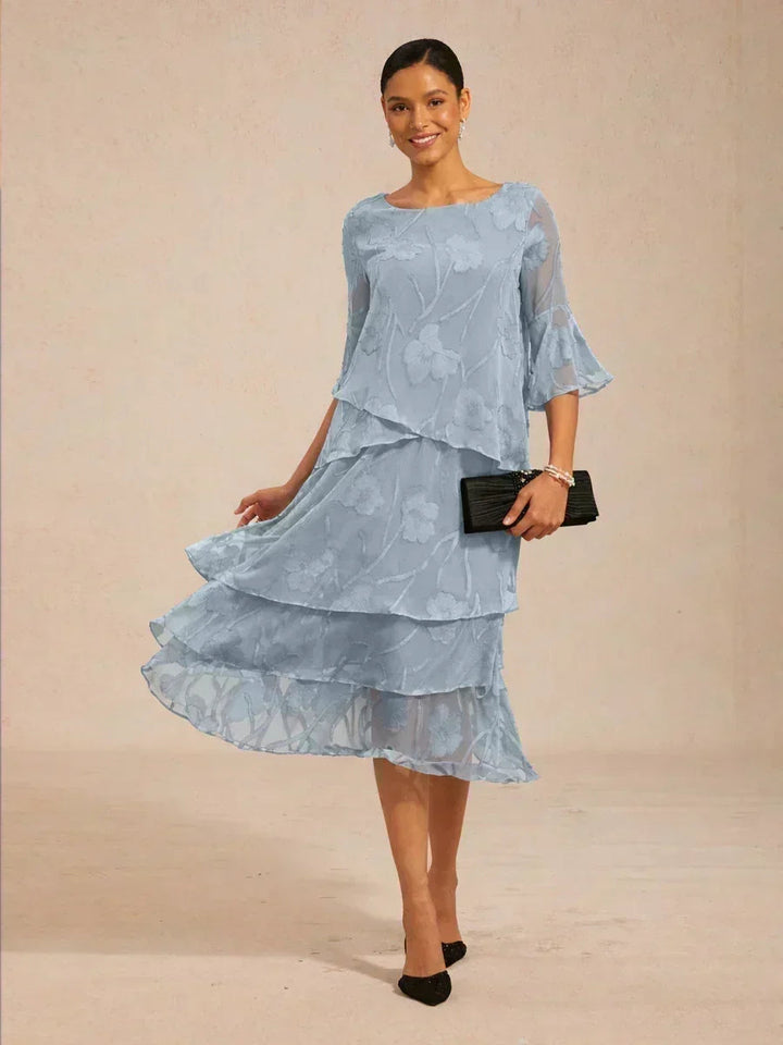 Dressy Chiffon Asymmetric Hem Blouse