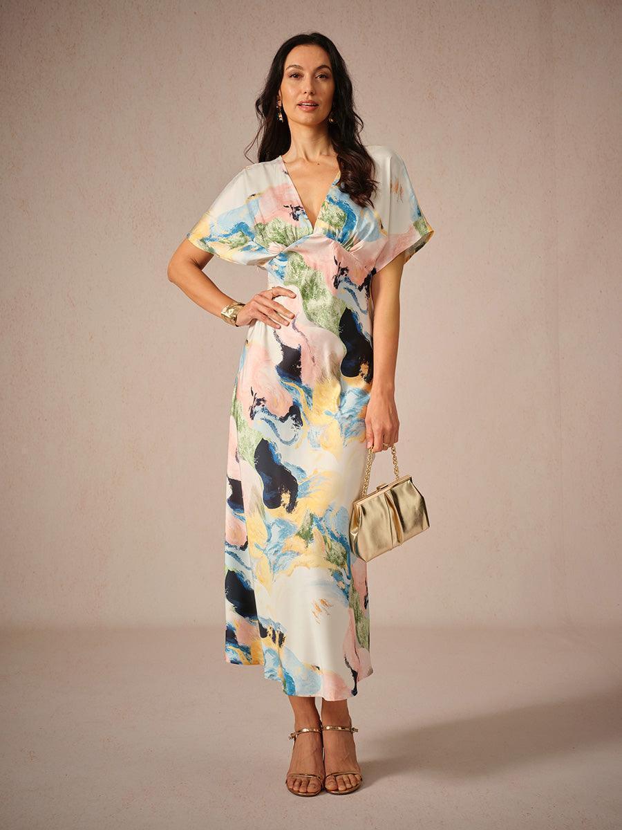 Satijnen Boho Maxi-jurk