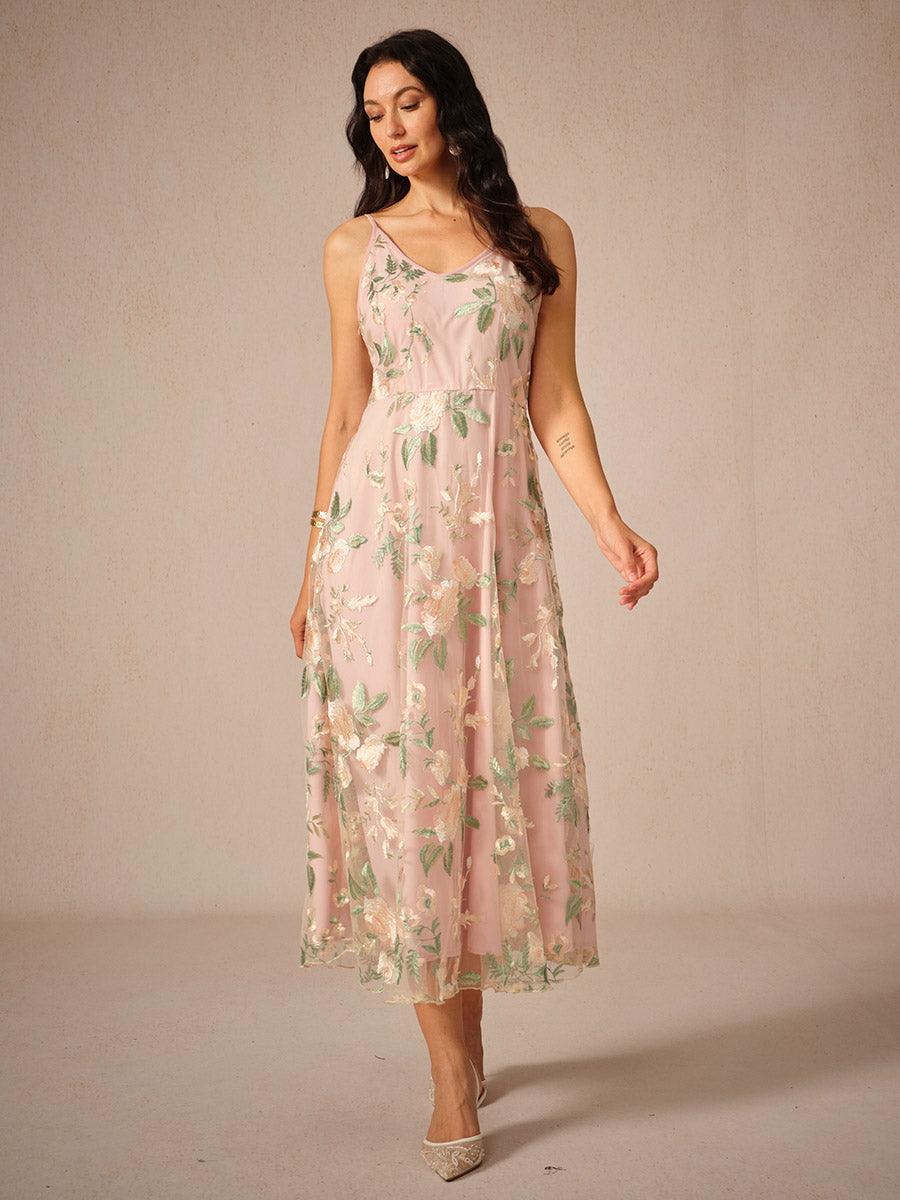 Geborduurde kanten chiffon jurk set