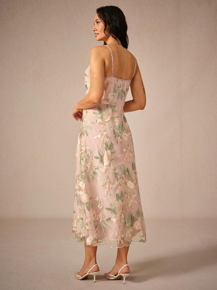 Geborduurde kanten chiffon jurk set