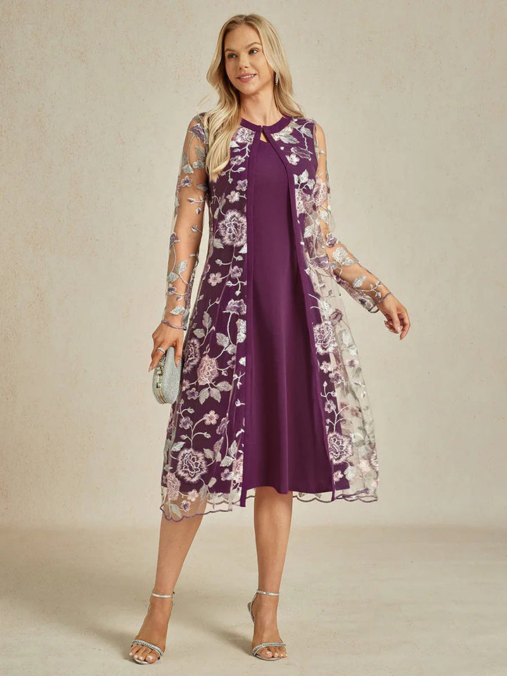 Long Floral Embroidered Lace Jacket