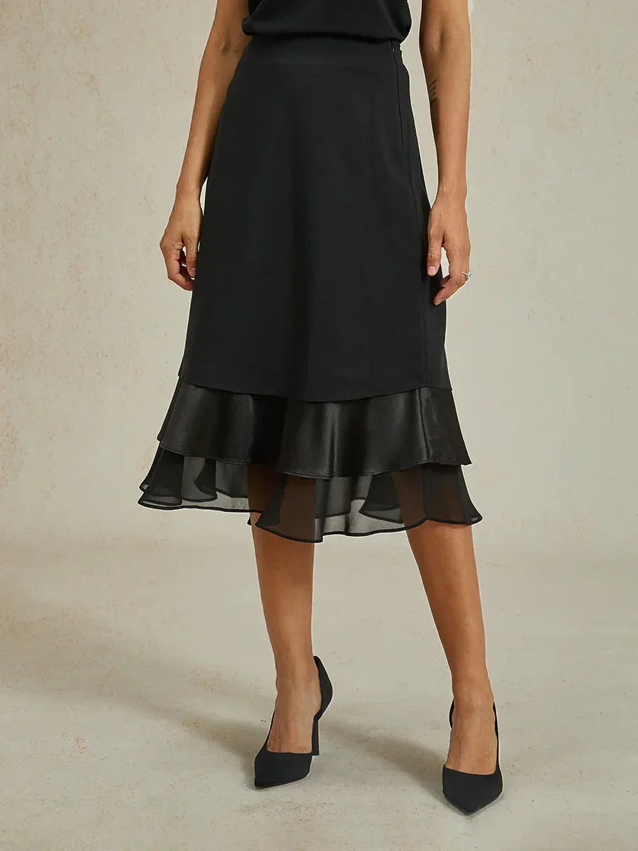 Gelaagde Chiffon Theelange Rok