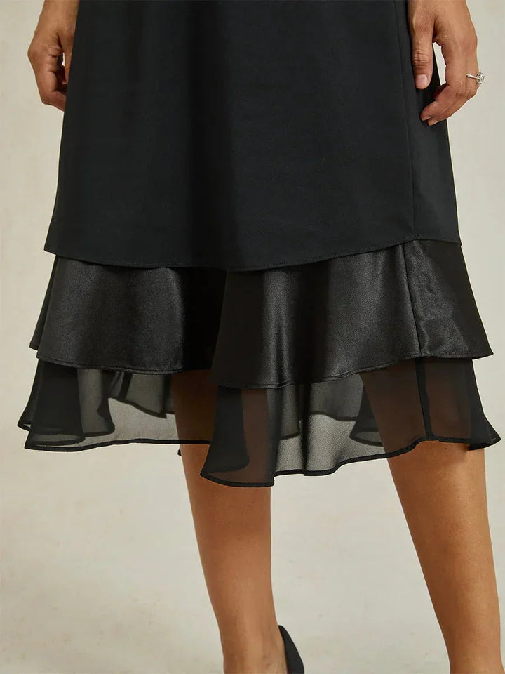 Gelaagde Chiffon Theelange Rok