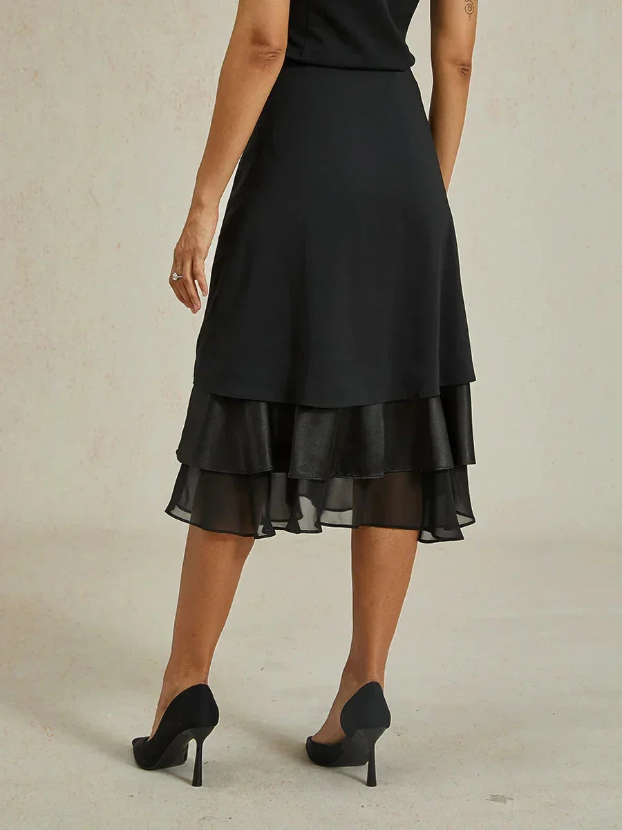 Gelaagde Chiffon Theelange Rok