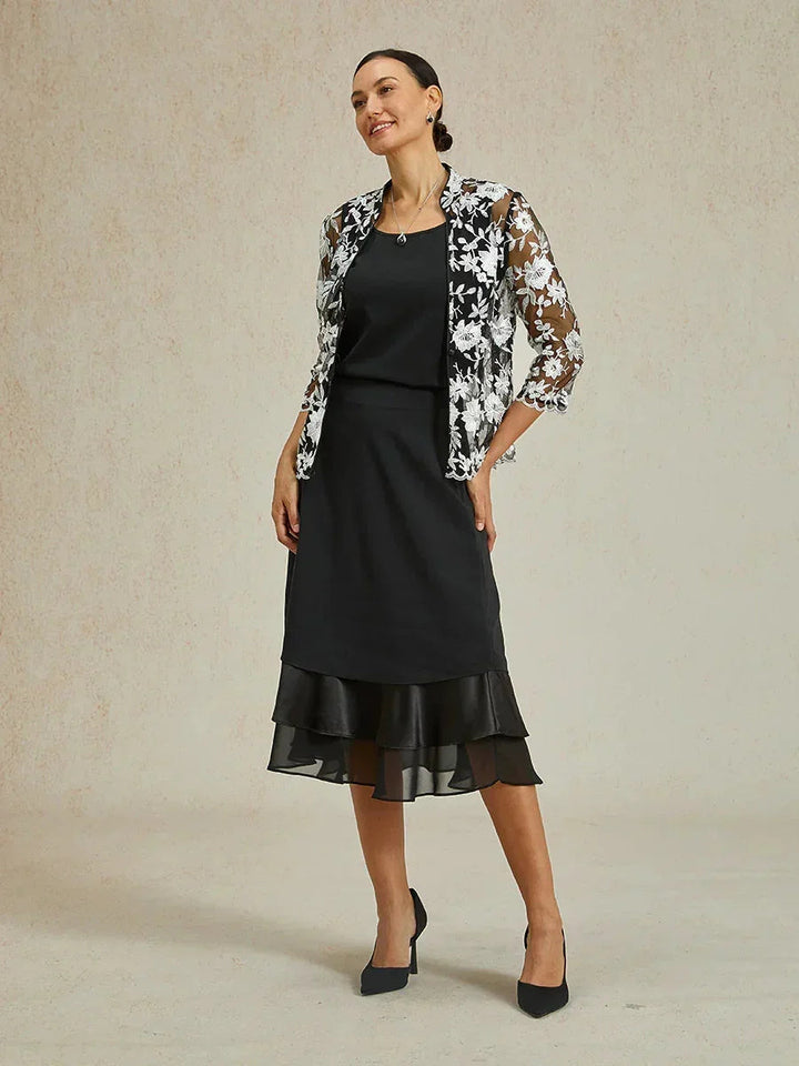Gelaagde Chiffon Theelange Rok