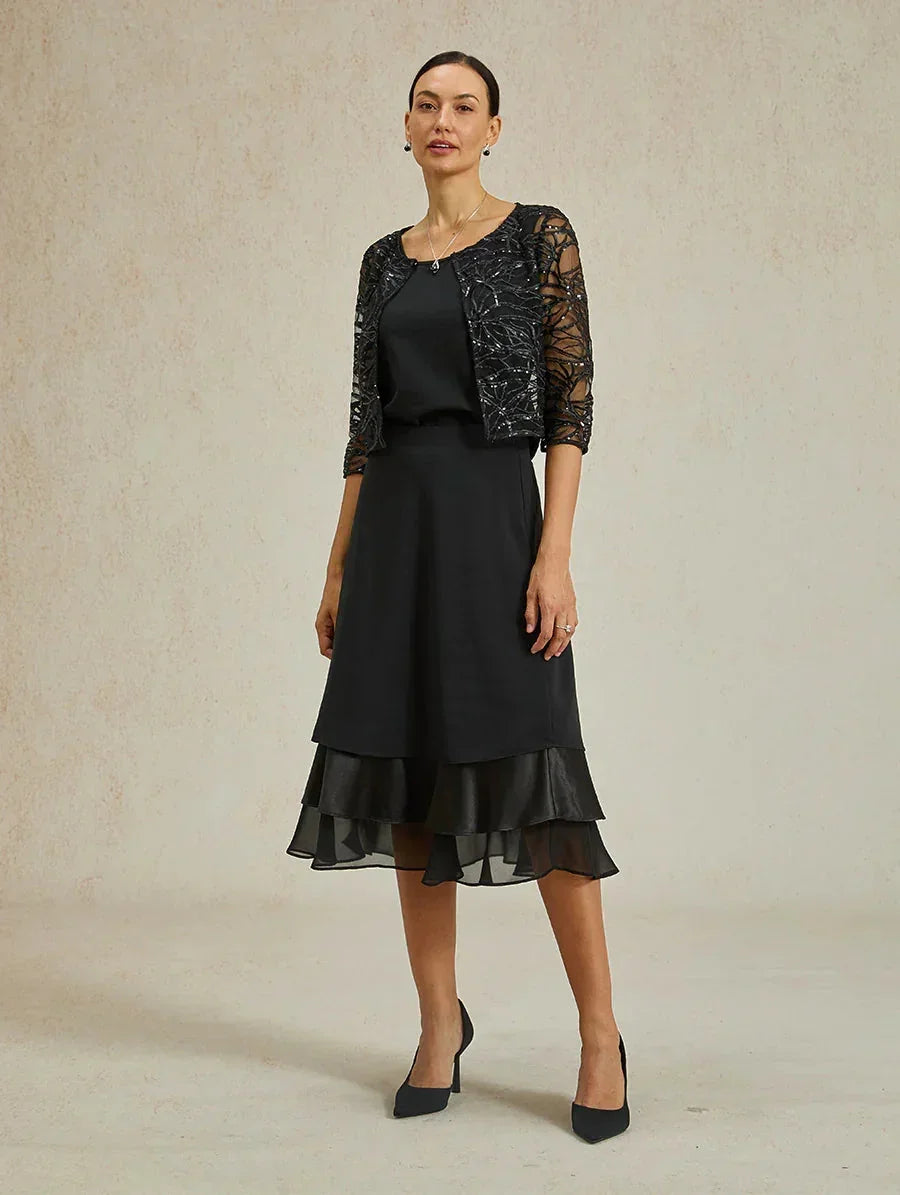 Gelaagde Chiffon Theelange Rok