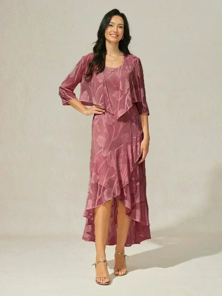 Doorschijnende Chiffon Bolero met Bloemenprint en 3/4-mouwen