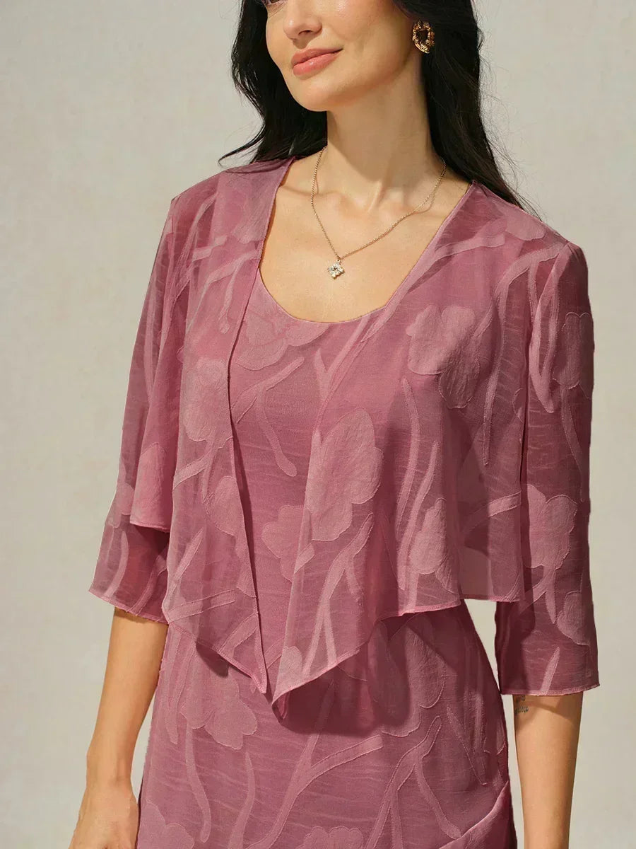 Bloemig Doorschijnend Chiffon Bolero Met 3/4-Mouwen