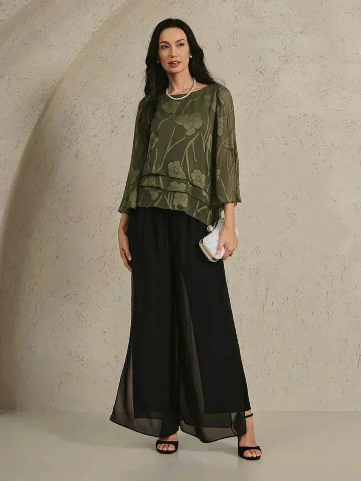 Chiffon Bloemenlaagjes Blouse