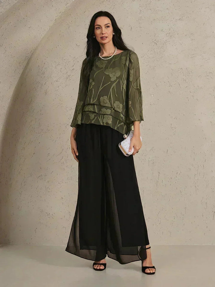 Chiffon Bloemenlaagjes Blouse