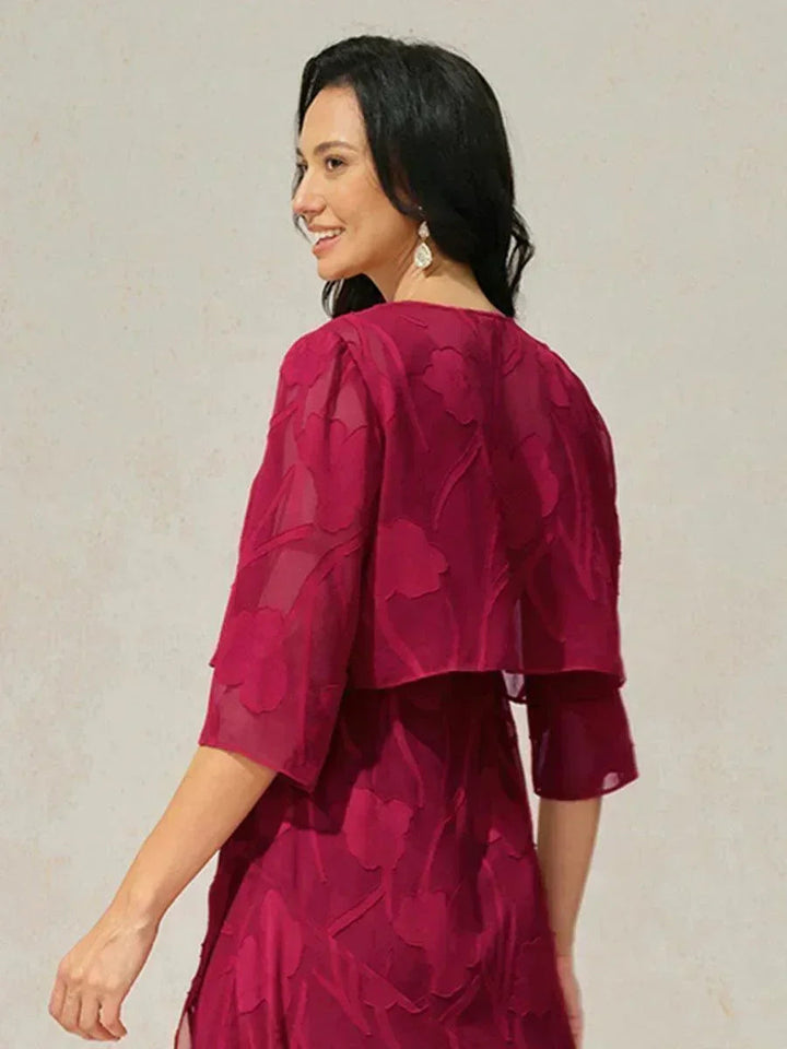 Bloemig Doorschijnend Chiffon Bolero Met 3/4-Mouwen