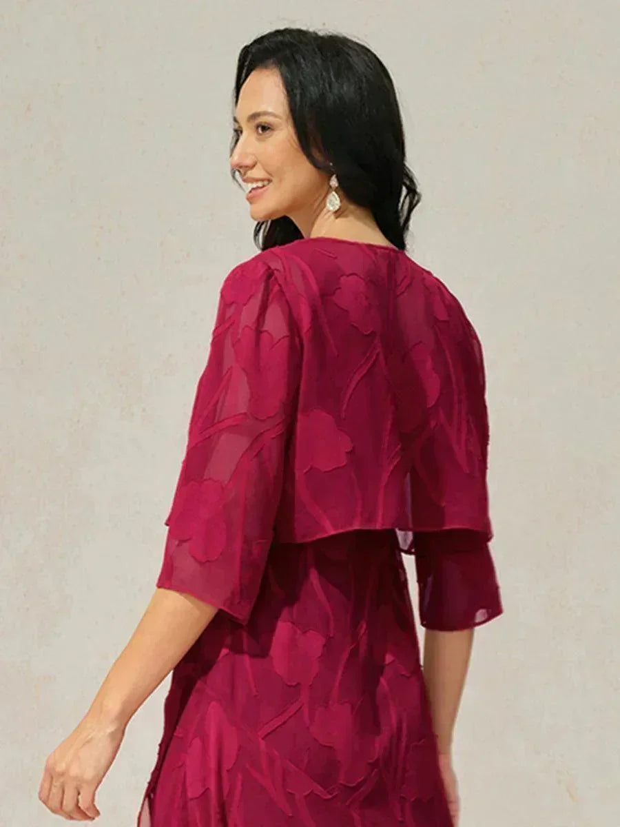 Bloemig Doorschijnend Chiffon Bolero Met 3/4-Mouwen