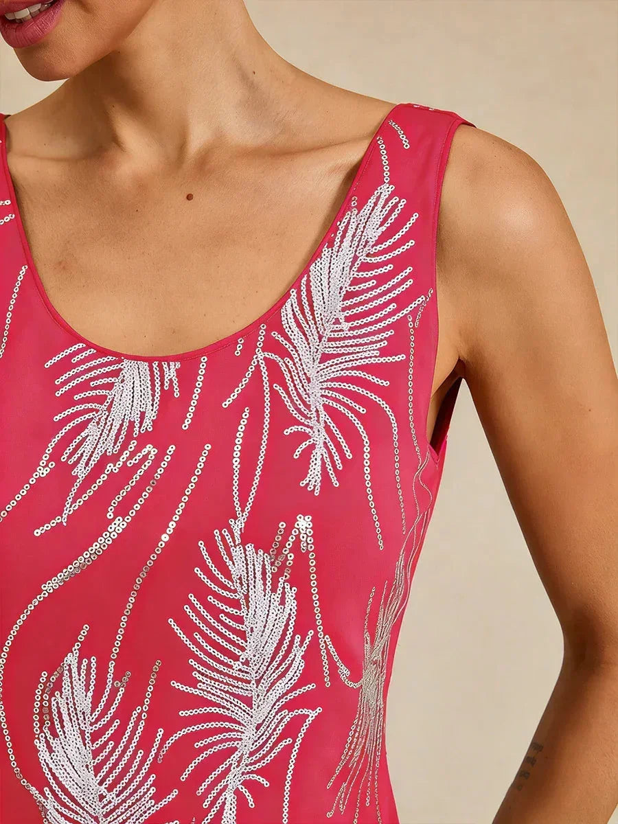 Elegant Twinset met Mandarijnkraag en Pailletten