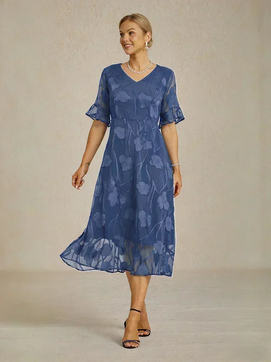 Bloemenprint Midi Semi-formele Jurk