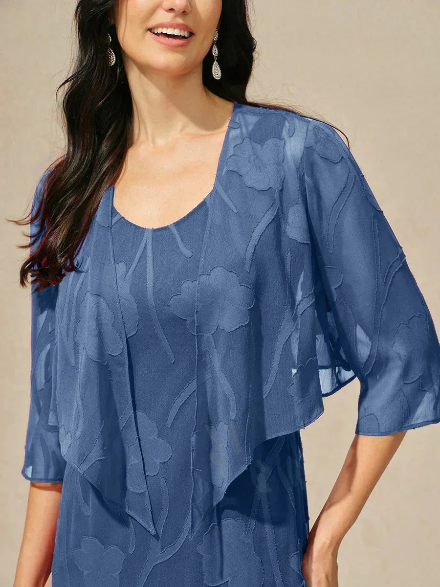 Bloemig Doorschijnend Chiffon 3/4-mouwen Bolero