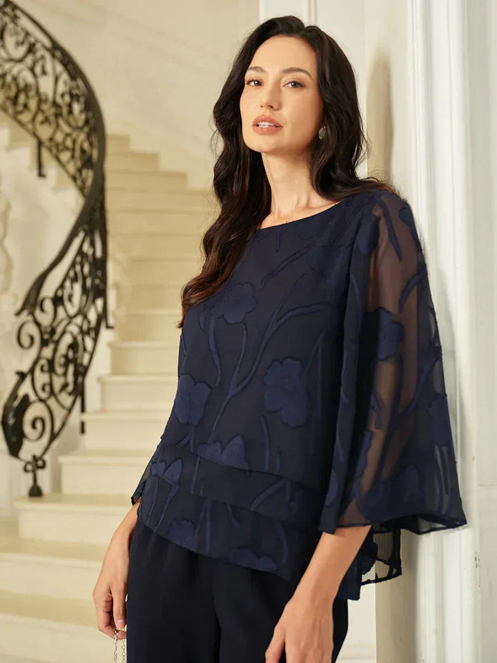 Chiffon Bloemenprint Gelaagde Blouse