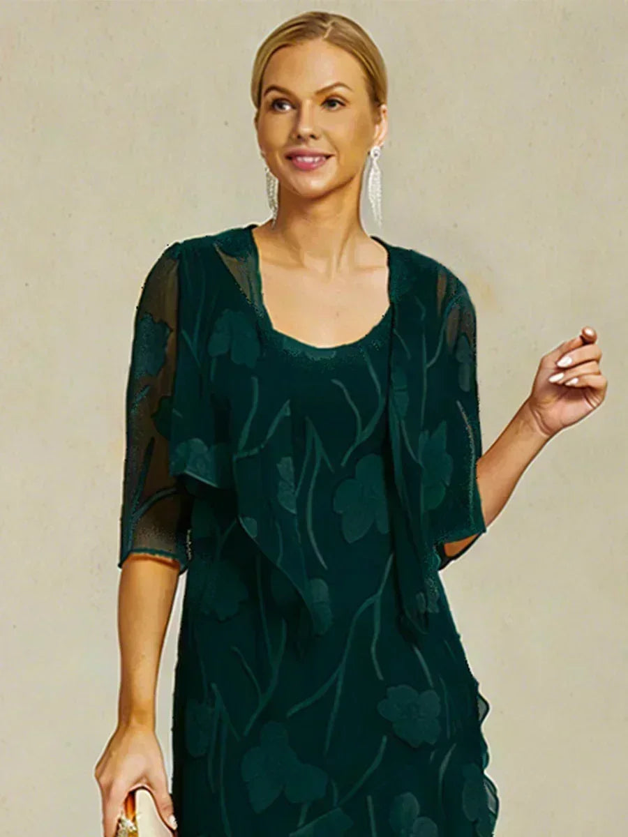 Bloemig Doorschijnend Chiffon Bolero Met 3/4-Mouwen