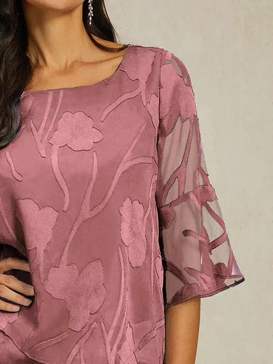 Elegante Chiffonblouse met Asymmetrische Zoom