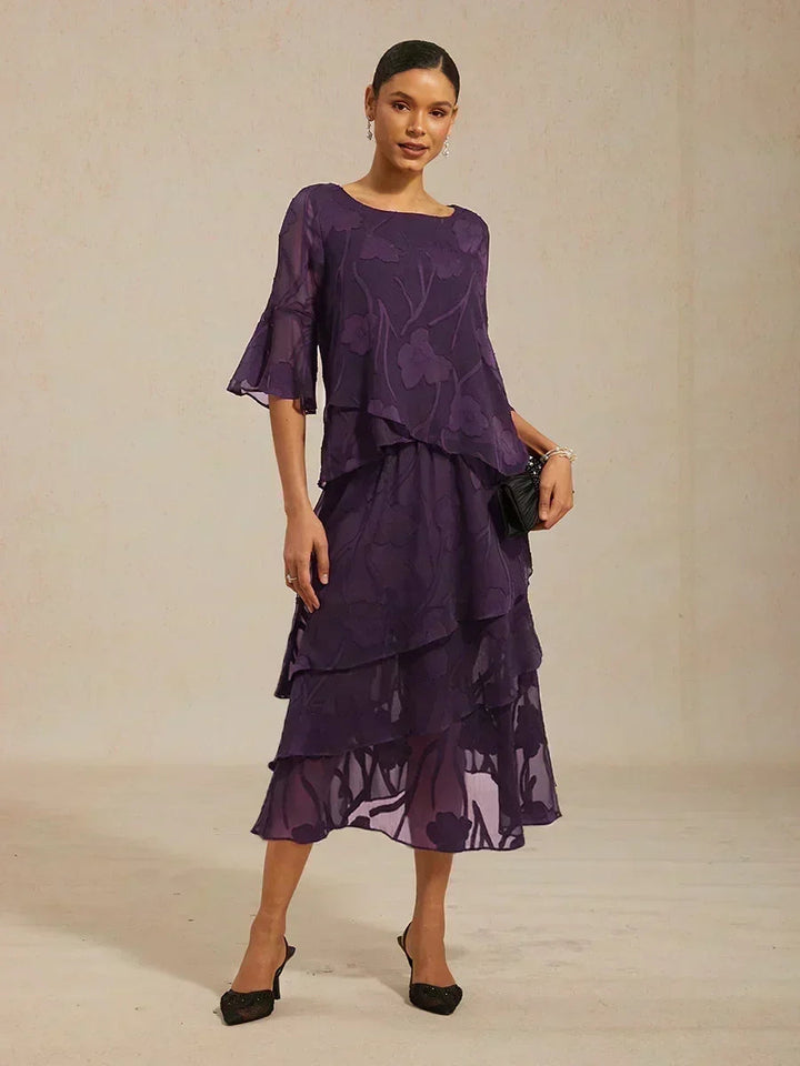 Elegante chiffon blouse met asymmetrische zoom