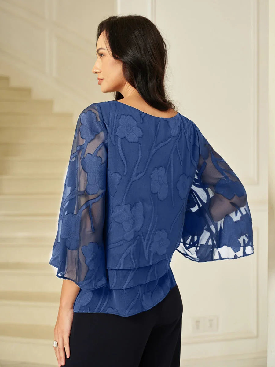 Gelaagde Chiffonblouse met Bloemenprint