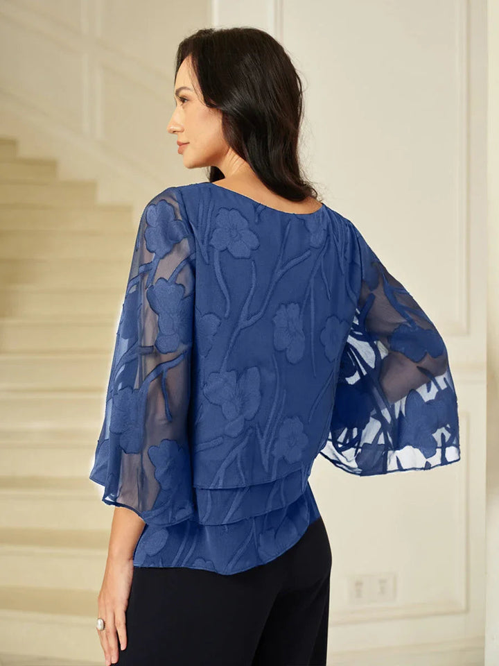 Gelaagde Chiffonblouse met Bloemenprint