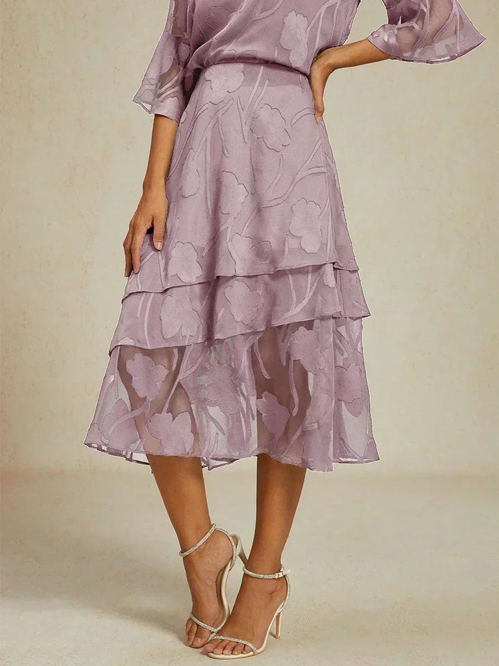 Gebloemde Chiffon Midi-Rok