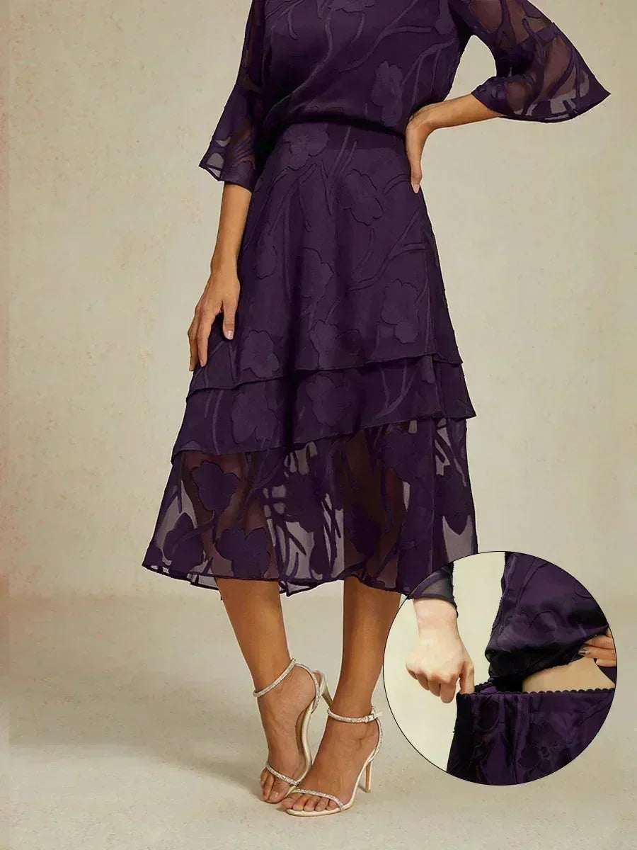 Gebloemde Chiffon Midi-Rok