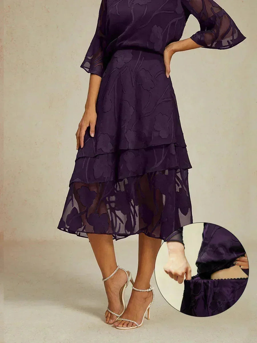 Chiffon Midi-rok met Bloemen