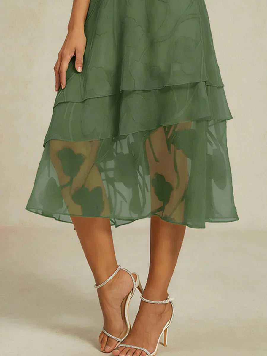 Bloemen Chiffon Midi Rok
