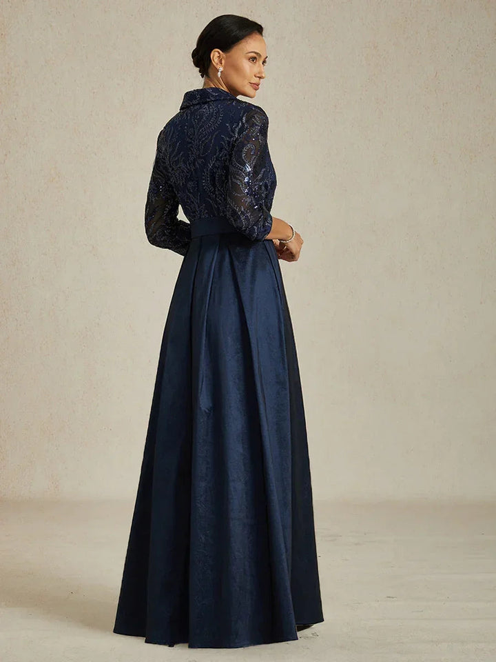 Stretch Taffeta Geborduurde Cocktailjurk Met Paisley-Paillettenlijfje