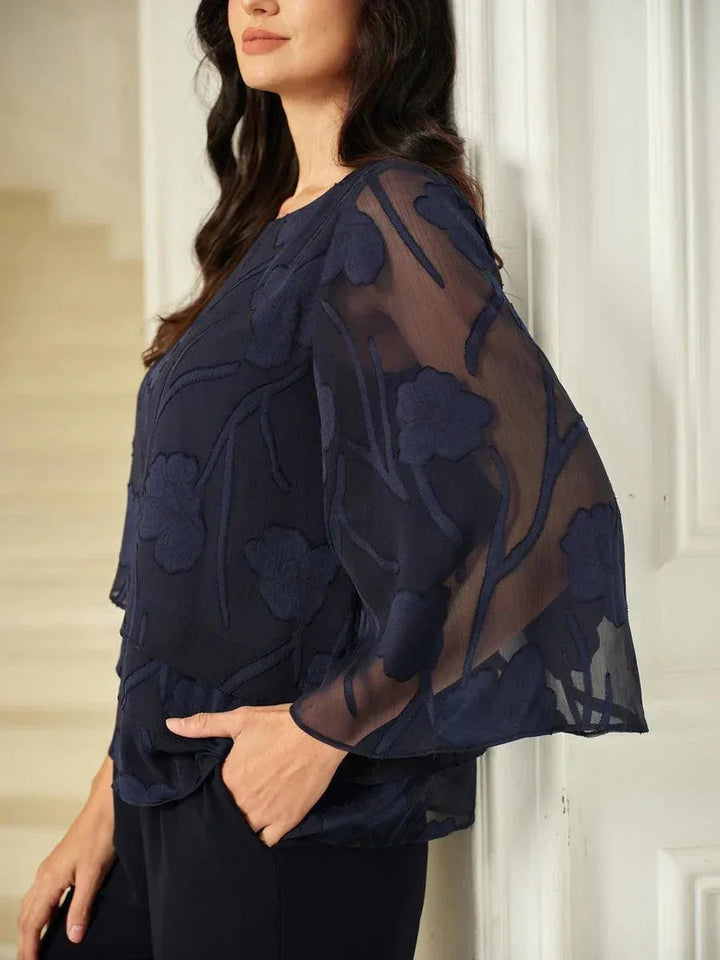 Chiffon Bloemenlaagjes Blouse