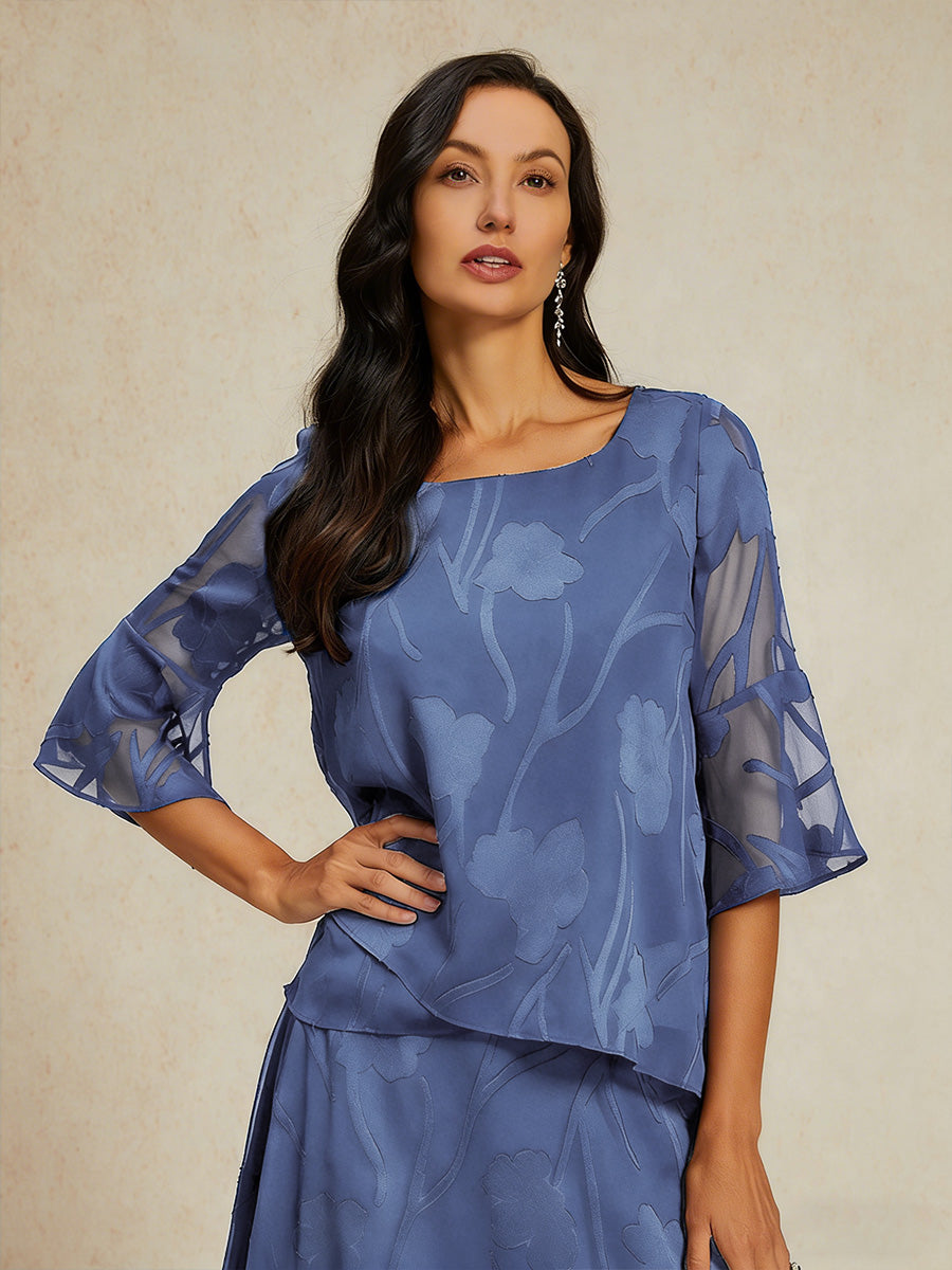 Elegante Chiffonblouse met Asymmetrische Zoom