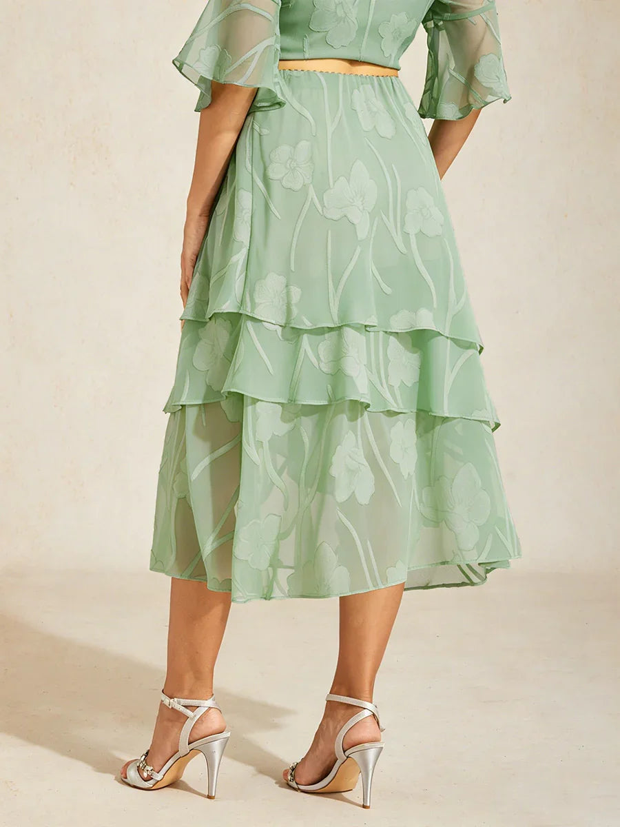 Bloemen Chiffon Midi Rok