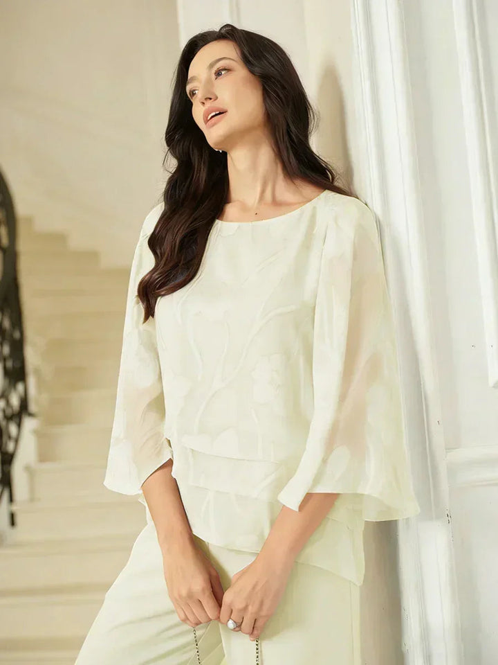 Chiffon Bloemenlaagjes Blouse