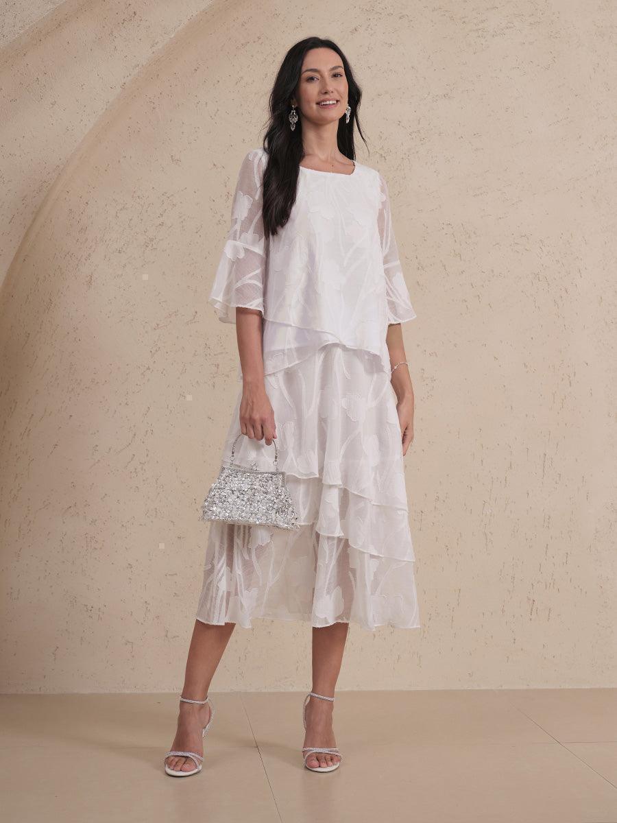 Elegante Chiffonblouse met Asymmetrische Zoom