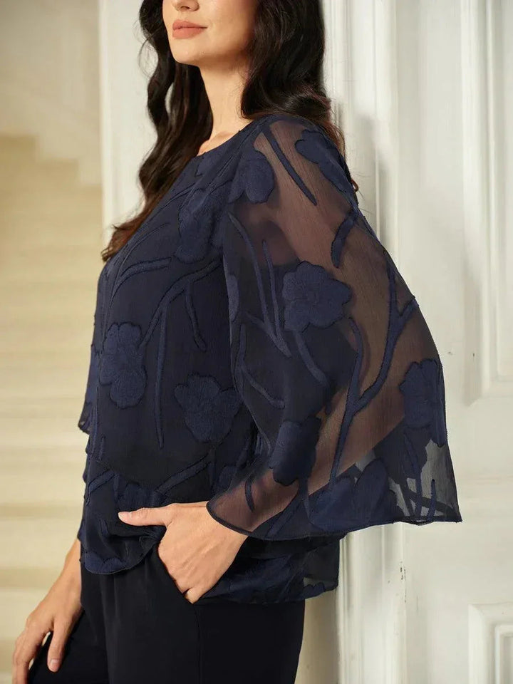 Chiffon Bloemenprint Gelaagde Blouse