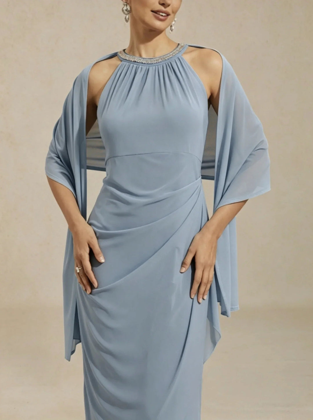 Stretch Mesh Long Shawl Wrap
