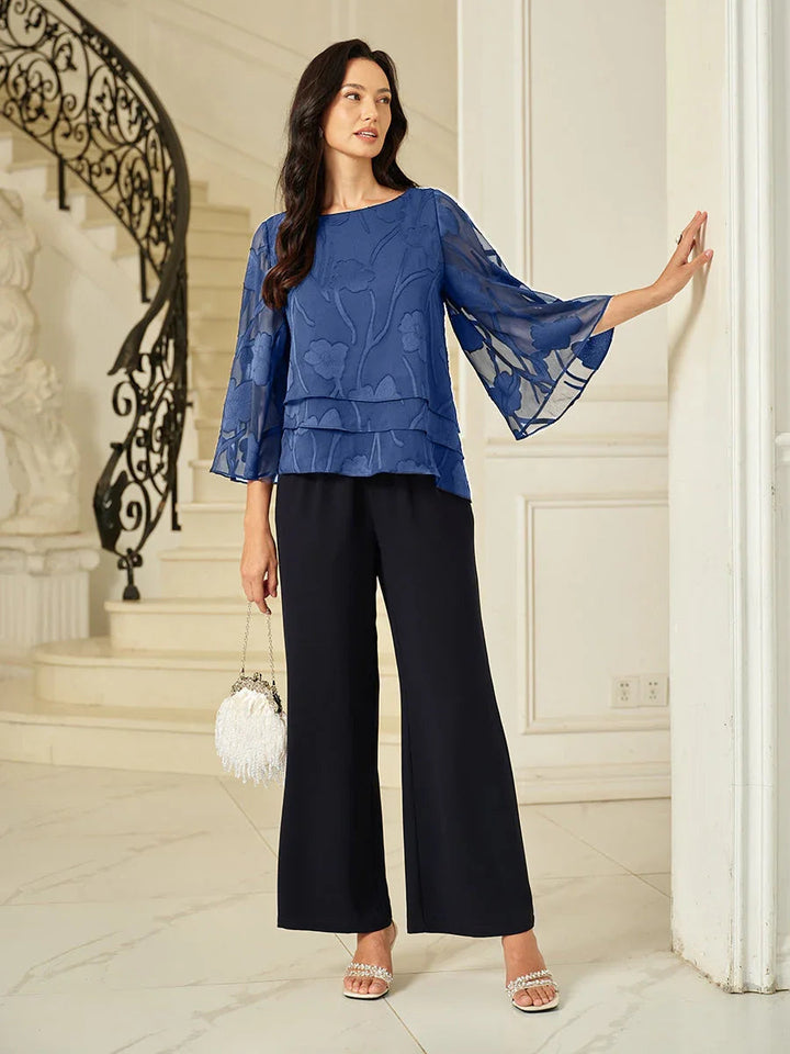 Chiffon Bloemenprint Gelaagde Blouse