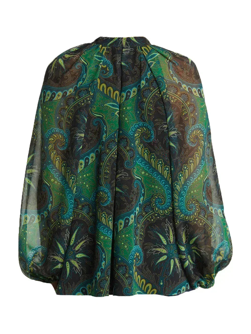 Paisley Chiffon Boerenblouse met Lange Lantaarmouwen