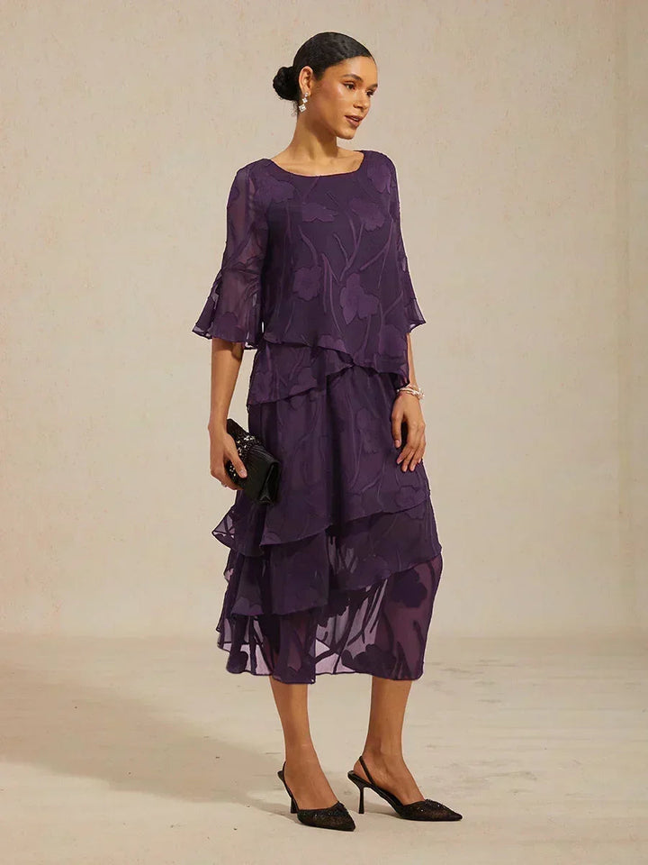 Elegante chiffon blouse met asymmetrische zoom