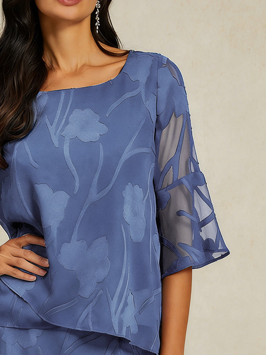 Elegante Chiffonblouse met Asymmetrische Zoom