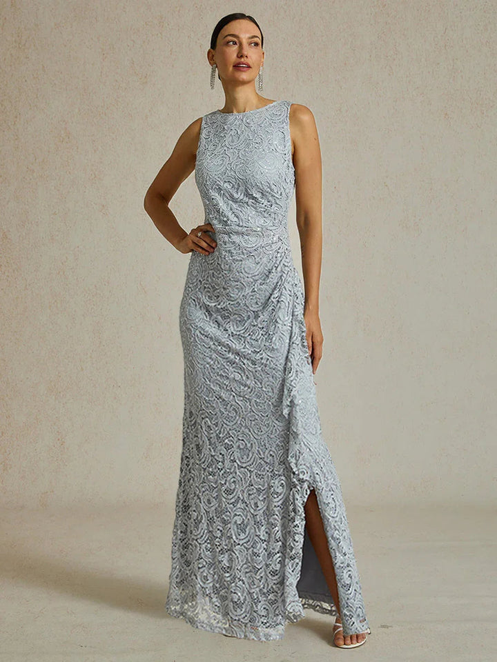 Maxi-Jurk Met Kant, Pailletten En Ruches