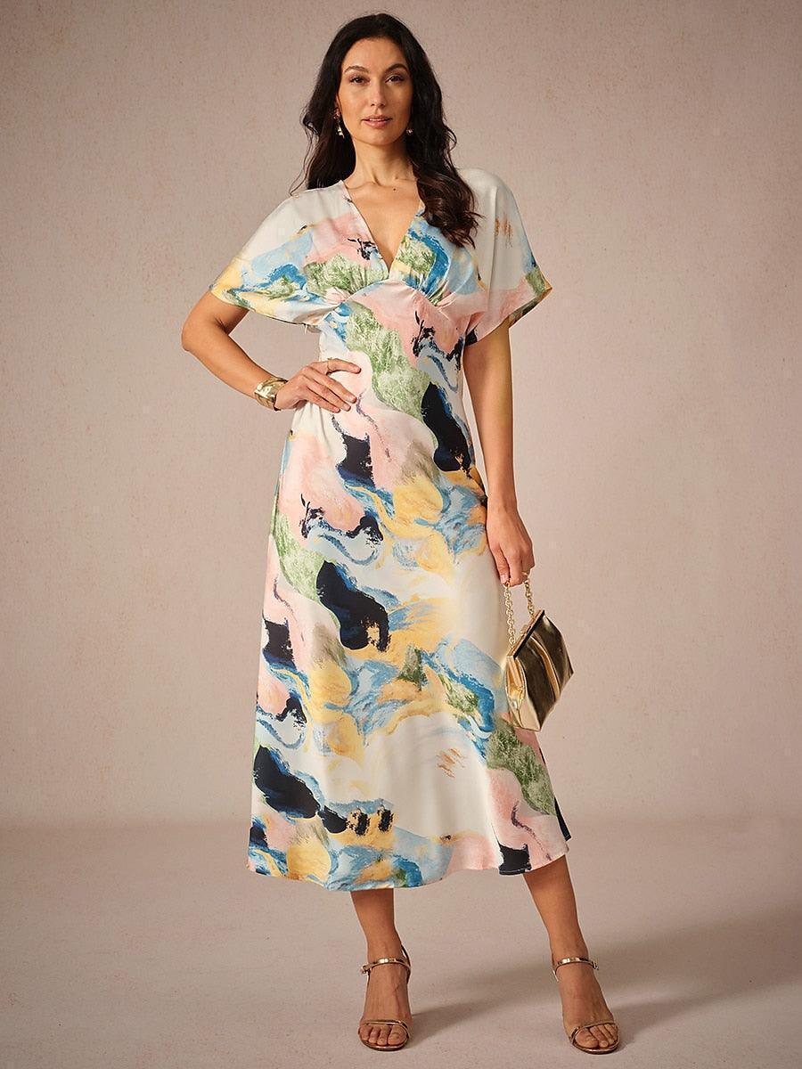 Satijnen Boho Maxi-jurk