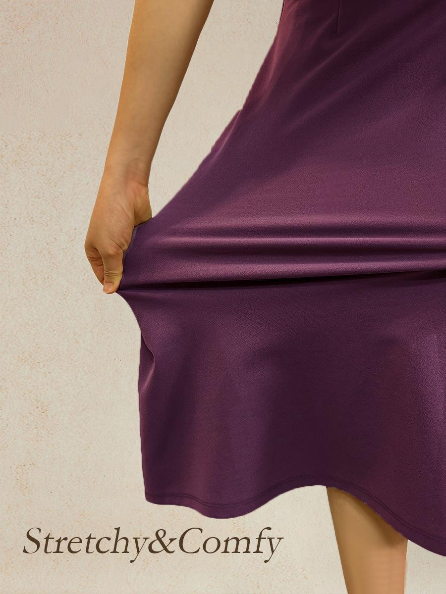 Mouwloze zwarte midi-kokerjurk