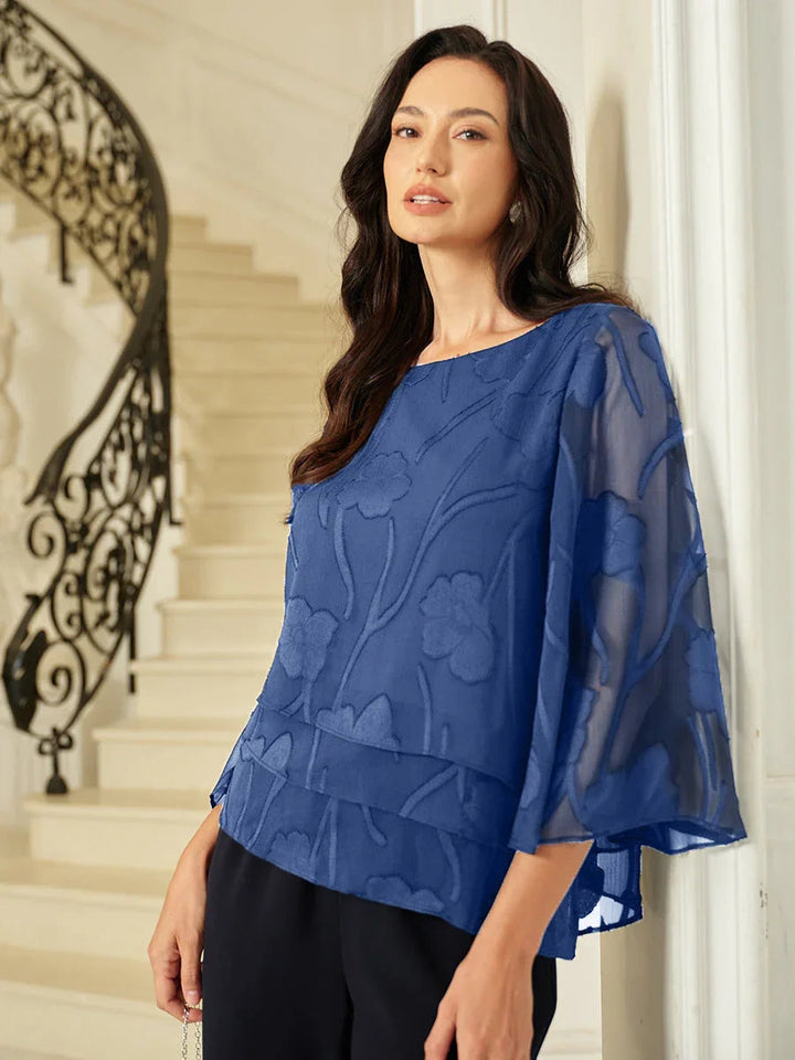 Gelaagde Chiffonblouse met Bloemenprint
