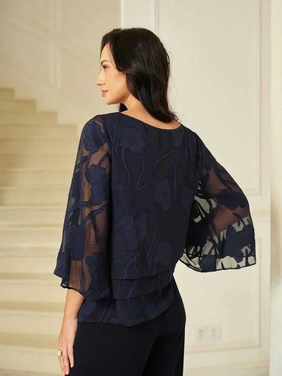 Gelaagde Chiffonblouse met Bloemenprint