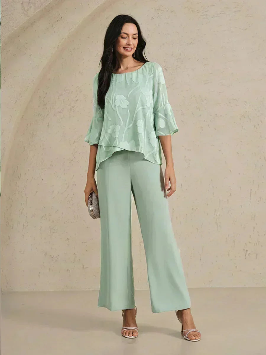 Elegante chiffon blouse met asymmetrische zoom
